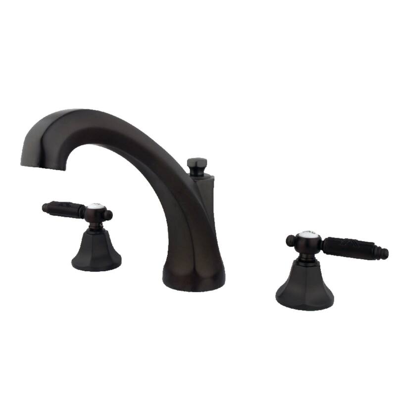Kingston Brass Georgian Deck Mounted Roman Tub Filler with Lever - Oil Rubbed Bronze