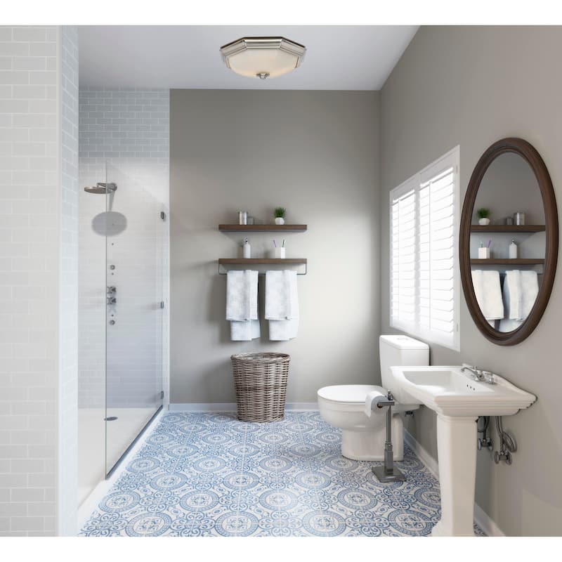 Hunter Huntley Bathroom Ventilation Fan with Light - Brushed Nickel