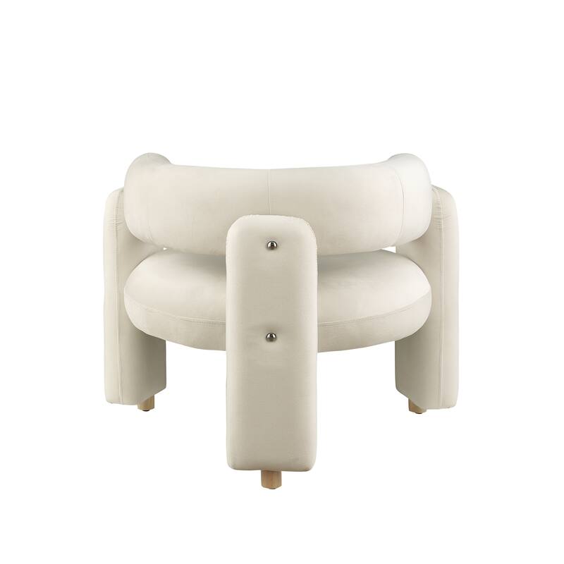 Modern Accent Chair With Solid Wood Frame, For Living Room, Bedroom, Lounge Area, Office