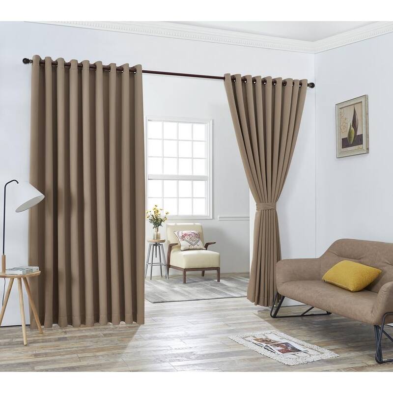 Home Sweet Home Dream Thermal Insulated Blackout Curtain Panels with Tie-Backs - 108" W x 120" L - Taupe