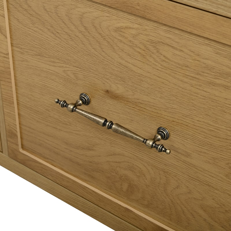 Wooden Style Hall Tree with Arched Design, Entryway Bench with Retro Hooks, Rustic Coat Rack & Shoe Organizer with Drawers