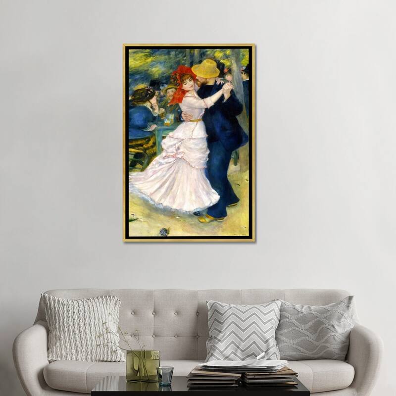 iCanvas "Dance at Bougival" by Pierre-Auguste Renoir Framed Canvas Print