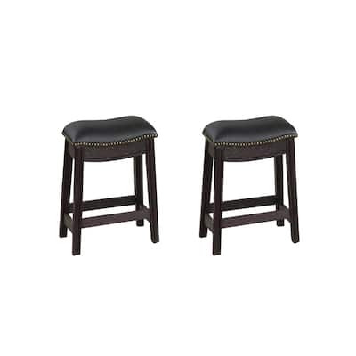 Black PU Upholstery Bar Stool, Set of 2