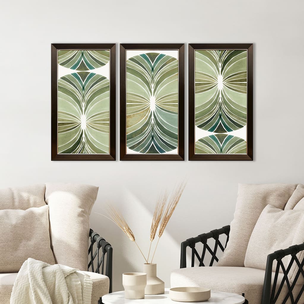 Paragon Palm Art Deco Framed Art - Set of 3