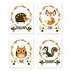 preview thumbnail 1 of 2, Woodland Forest Animal Wall Decor Art Prints (Set of 4) - Leaf Rustic Owl Hedgehog Squirrel