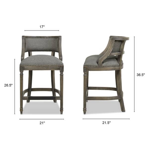 dimension image slide 4 of 7, Paris Farmhouse Counter and Bar Stool with Backrest
