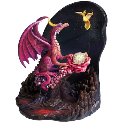 Veronese Design 8.66" H TIME DRAGON SCARLET ROSE BY ROSE KHAN Multicolor Resin