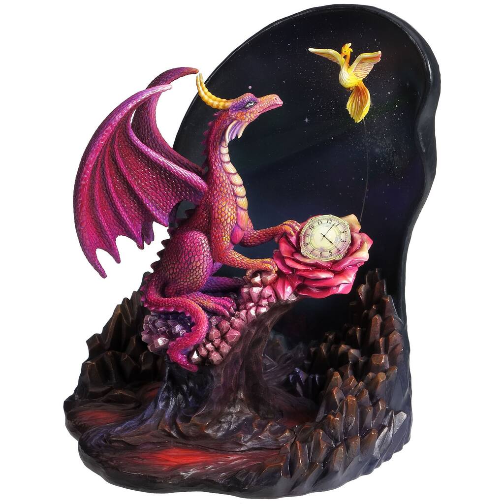 Veronese Design 8.66" H TIME DRAGON SCARLET ROSE BY ROSE KHAN Multicolor Resin