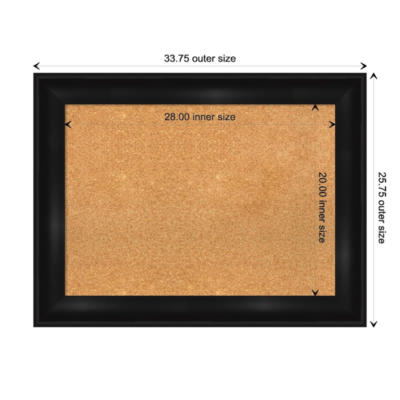 Grand Black Framed Cork Bulletin Memo Board