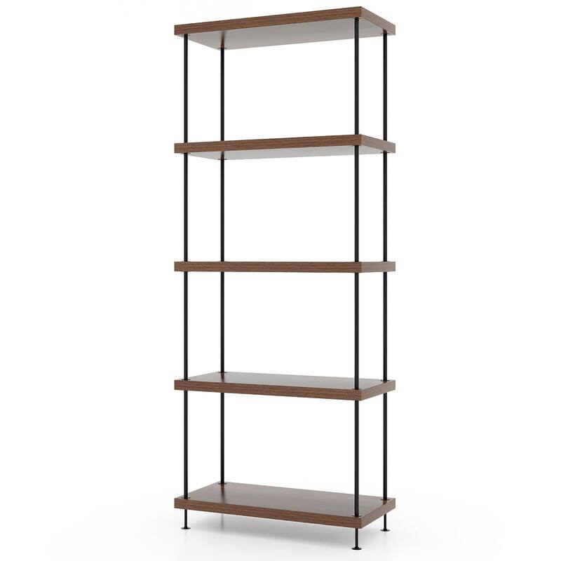 Gymax 5-Tier Multipurpose Display Rack Freestanding Bookshelf w/ Metal