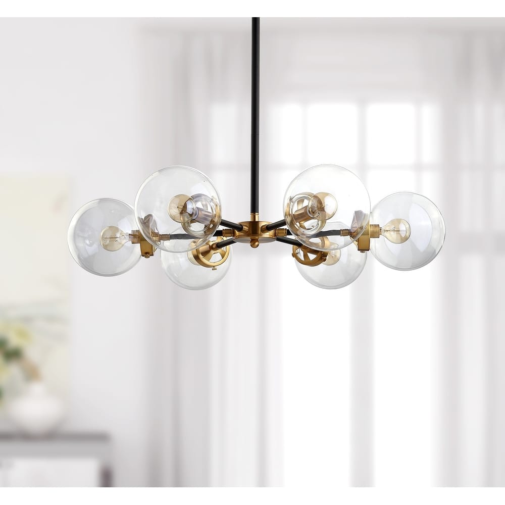 Maura 6-Light 28" Brass Cluster Pendant, by JONATHAN Y