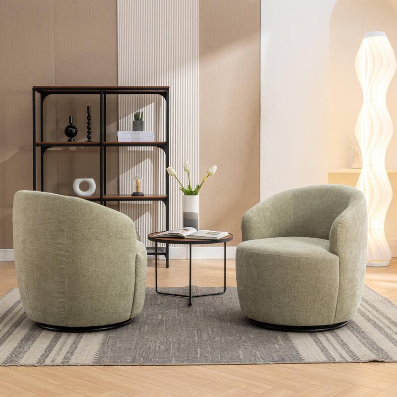 Armchair with black powder coated metal ring