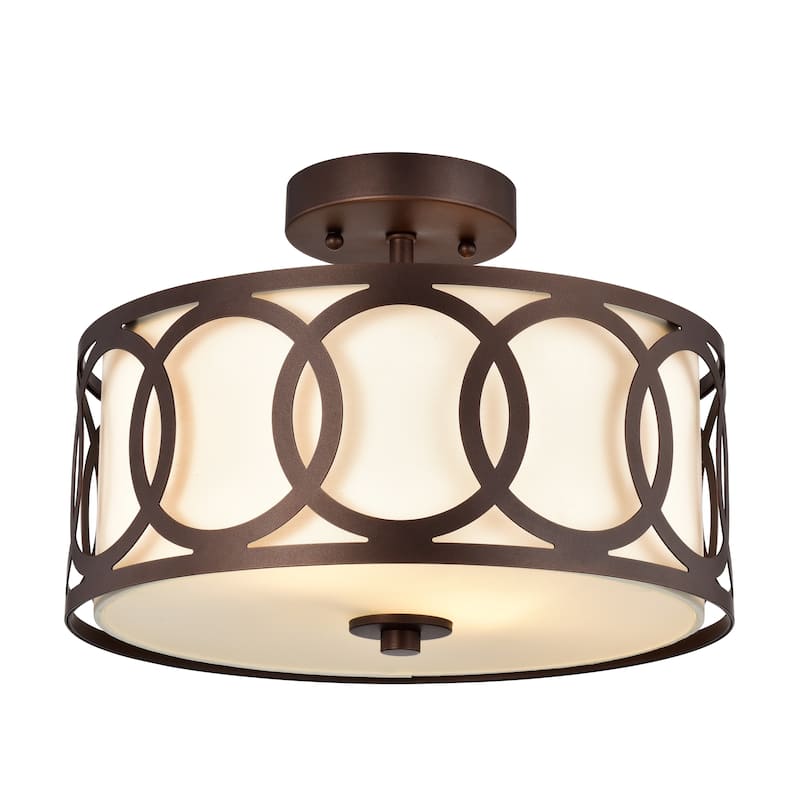 2-light Semi-Flush Mount - Oil Rubbed Bronze