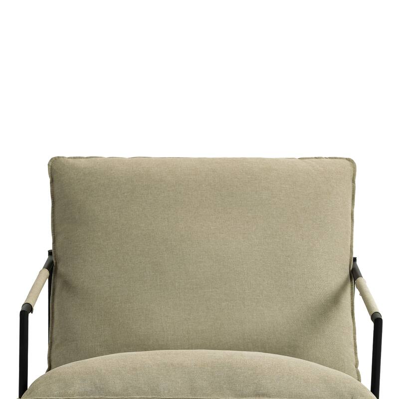 Metal Framed Accent Chair Sling Armchair with Bag Cushion