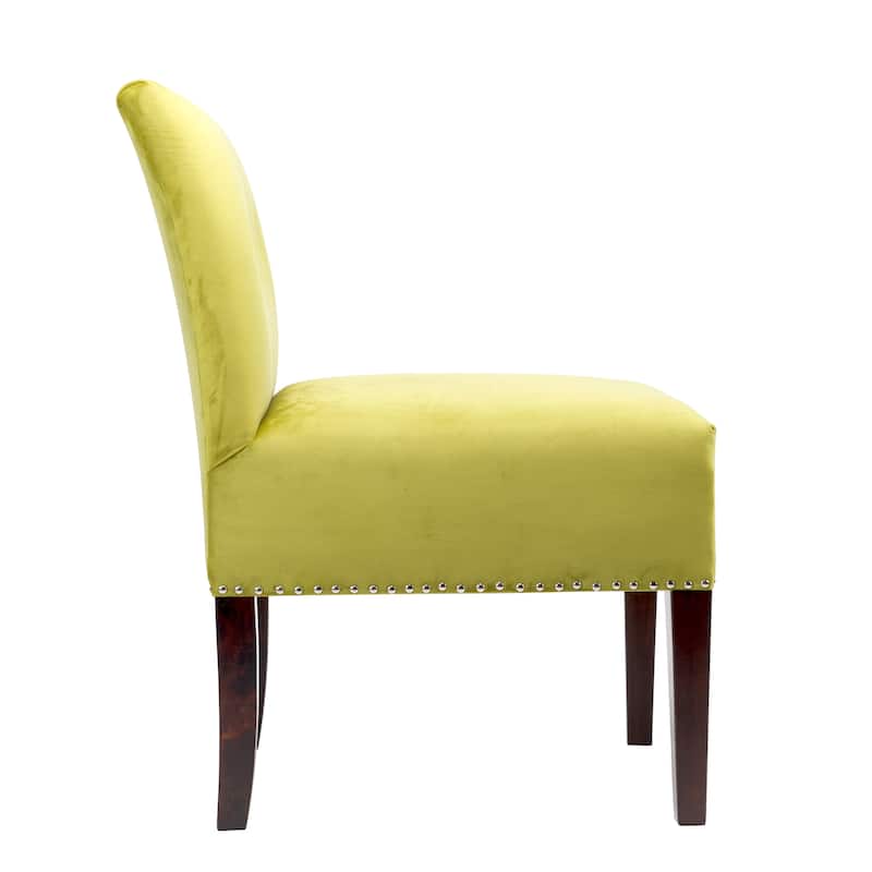Samantha Indoor Living Room Velvet Slipper Chair by Sole Designs