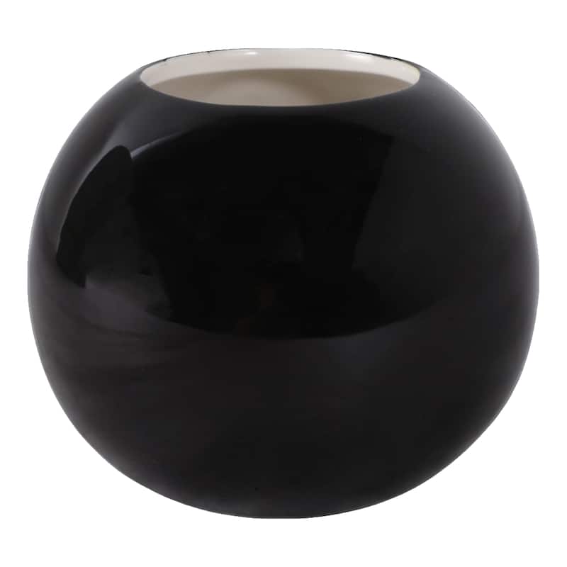 Sleek Magic 8 Ball Round Pencil Cup Storage - 4", Black & White - 4.0"