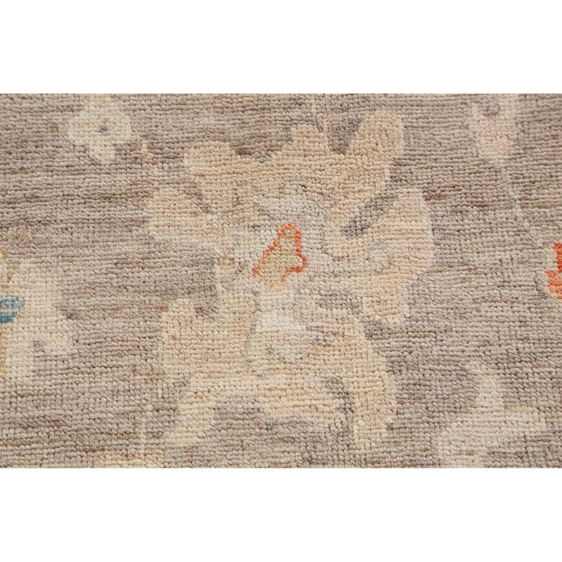 Hand Knotted Oriental 100% Wool Carpet Transitional All-Over Greys & Charcoal Oushak Area Rug - 8' 11'' X 5' 10''