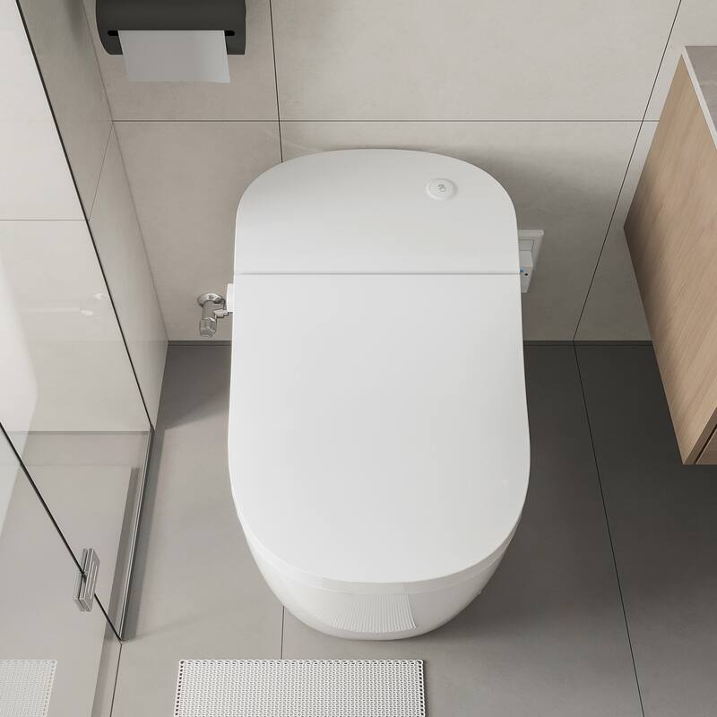 Vittuone Smart Bidet Toilet Combo with Clean Foam Shield Splash Proof,Uv Sterilization,Aroma Diffuser,Foot Sensor Operation