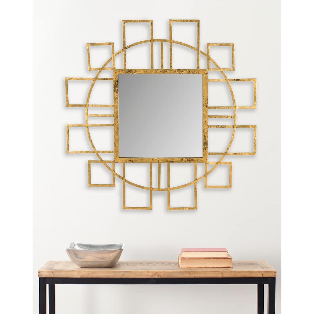 SAFAVIEH Porsha Gold 35-inch Decorative Mirror - 35" x 35" x 1" - 35Wx35Dx1H