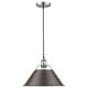 preview thumbnail 7 of 9, Golden Lighting Orwell Single Light 14" Wide Pendant in Pewter with
