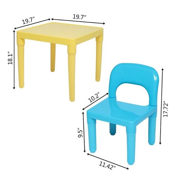 5 Pcs Set Plastic Kids Table And Chair for Children, One Desk And Four ...