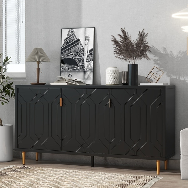 Modern 3 Door Sideboard Buffet with Adjustable Shelves On Sale