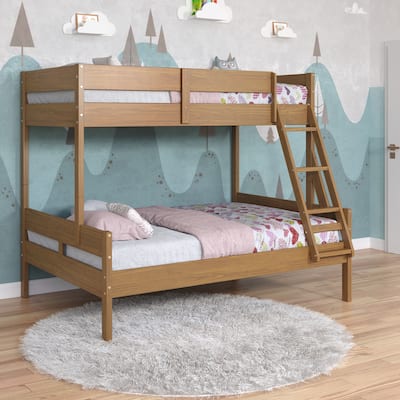 Low Board Twin over Full Urban Oak Panel Bunkbed
