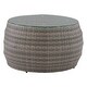 preview thumbnail 1 of 3, CorLiving Round Coffee Table in Blended Grey Frame