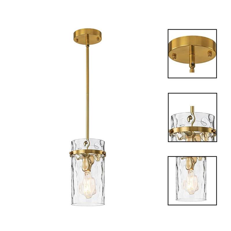 1 Pack dining room light gold pendant light glass, metal island lights
