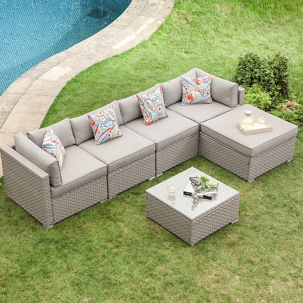 Outdoor couch with ottoman new arrivals