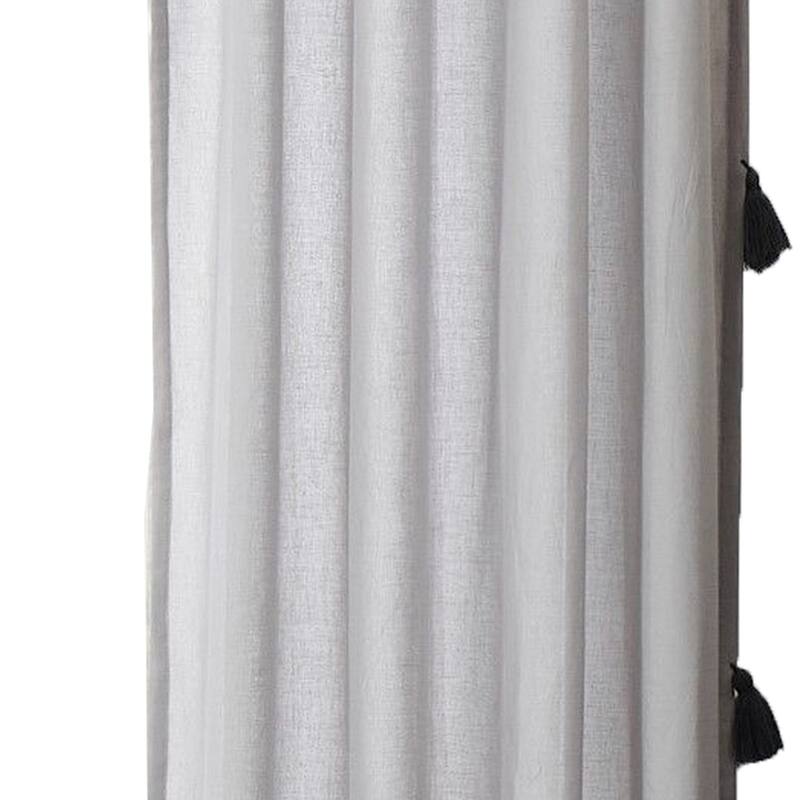 Xumi 4 Piece Window Curtain, 2 Panels with Tie Backs, Modern Gray Finish