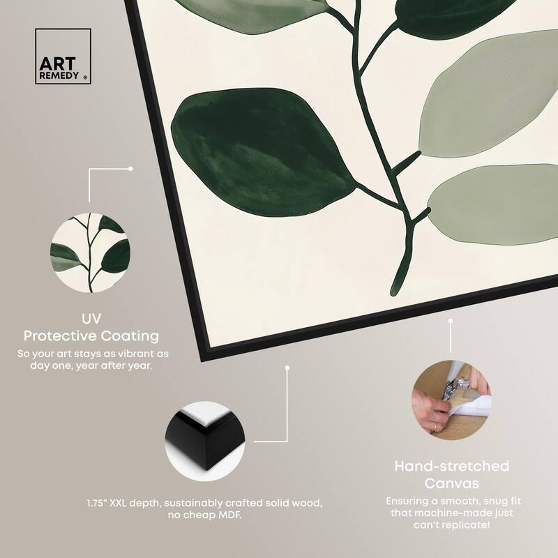 Green and Grey Branch I Canvas by Art Remedy