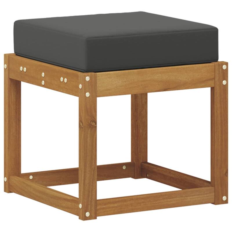 vidaXL Stool Bench Natural and Anthracite 16.93 x 16.93 x 14.57 in