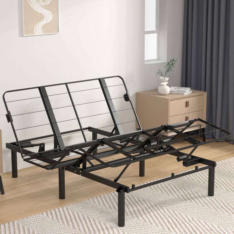 Zero Gravity Adjustable Bed Frame for Queen Size with Quiet Motor & Dual USB Ports - Black - Full