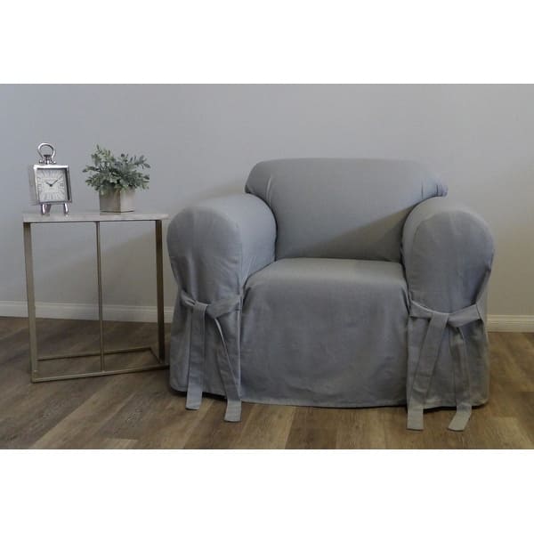 slide 2 of 9, Classic Slipcovers Cotton Duck Chair Slipcover