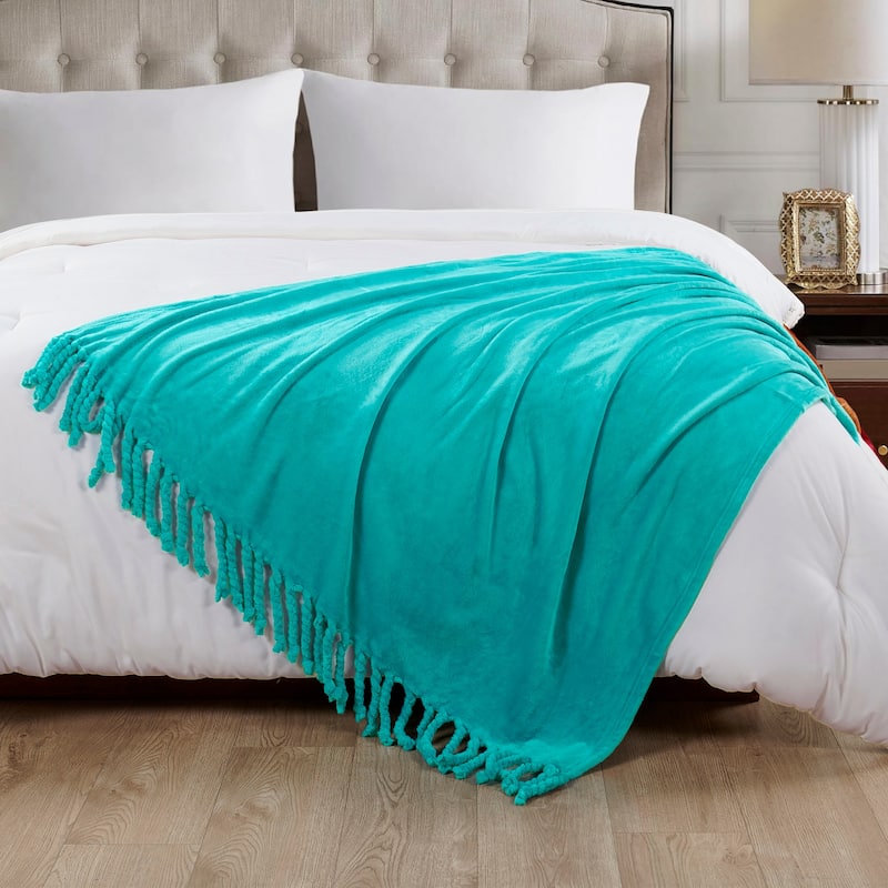 Rope Braided Flannel Fleece Throw