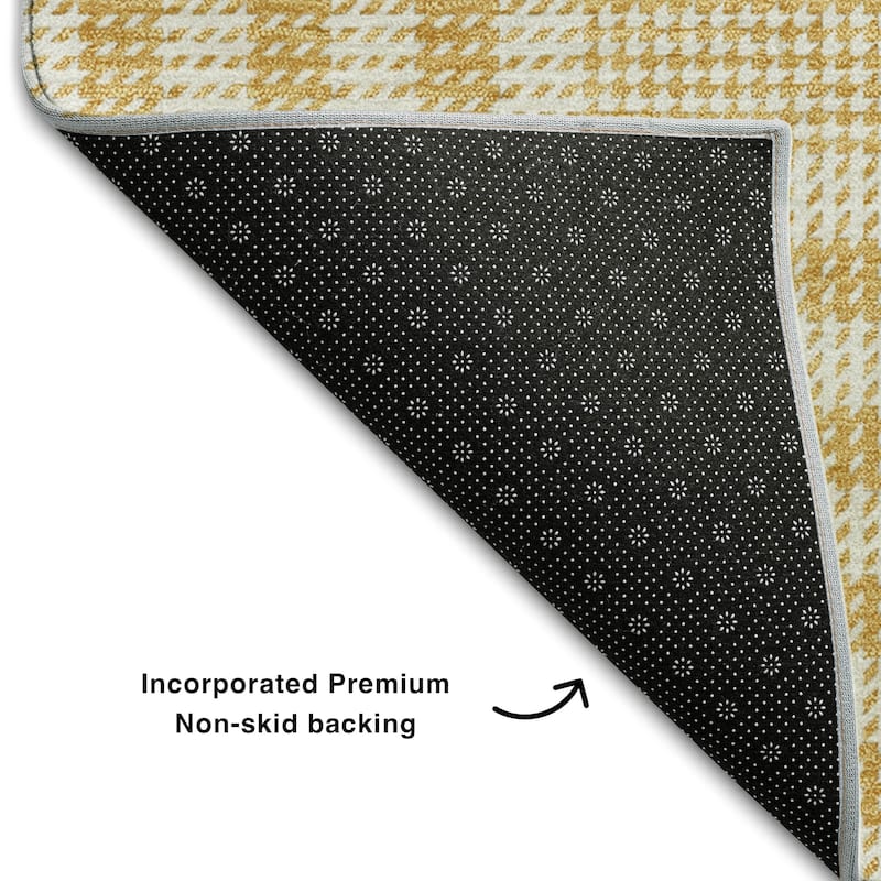 Premium Washable Super Soft Modern Plaid Mayfield Rug