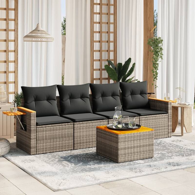 vidaXL Garden Sofa Set Grey - 21.7 x 21.7 x 14.6