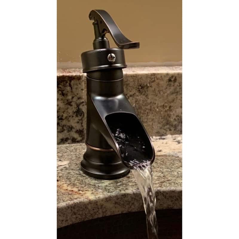 7" Single Handle Pump Style Faucet in Oil Rubbed Bronze by SimplyCopper - 7" x 4.5" x 2.25"