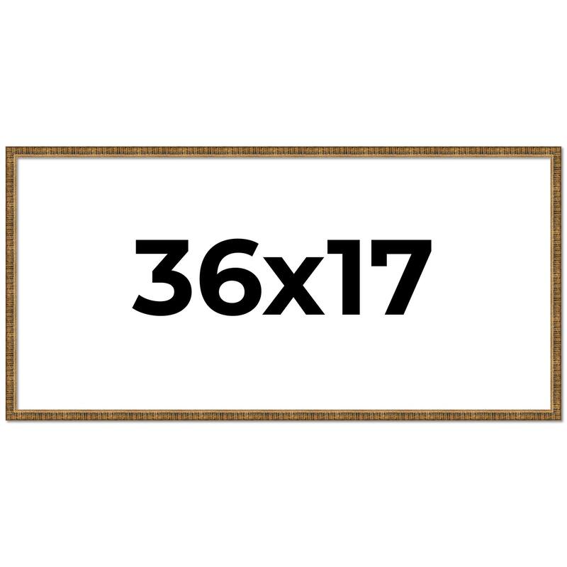 36x17 Frame Gold Kingsley Distressed Solid Wood Picture Frame Width