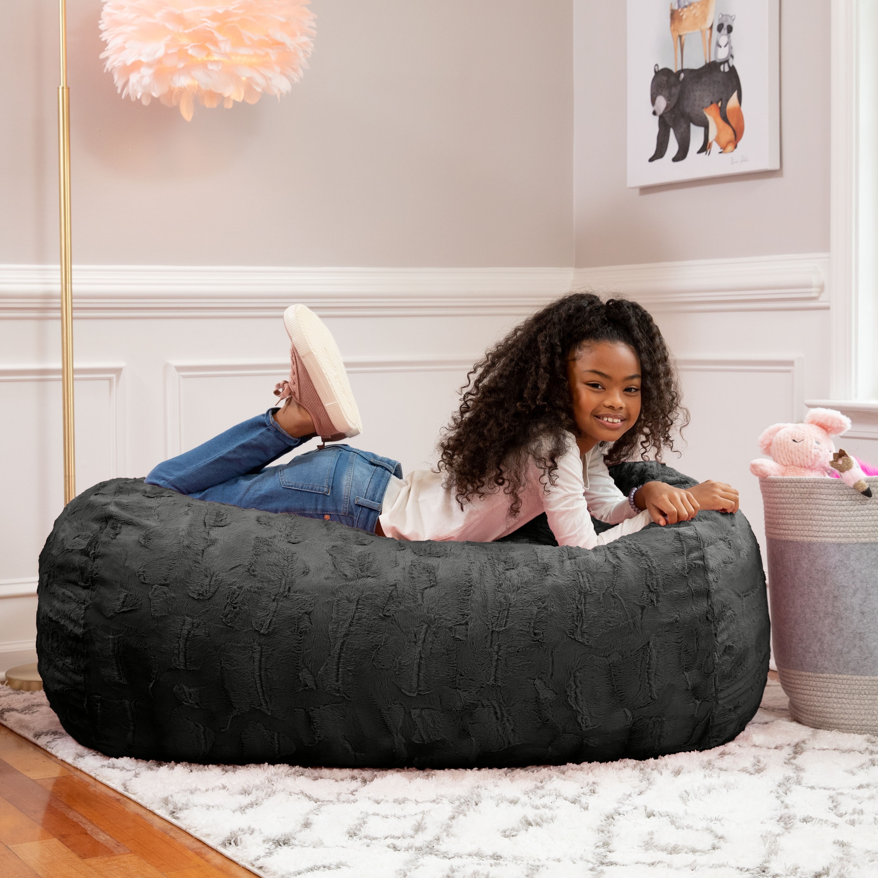 Jaxx 4 Foot Saxx Bean Bag Sofa for Kids Teens and Young Adults Faux Fur Bed Bath Beyond 34931720
