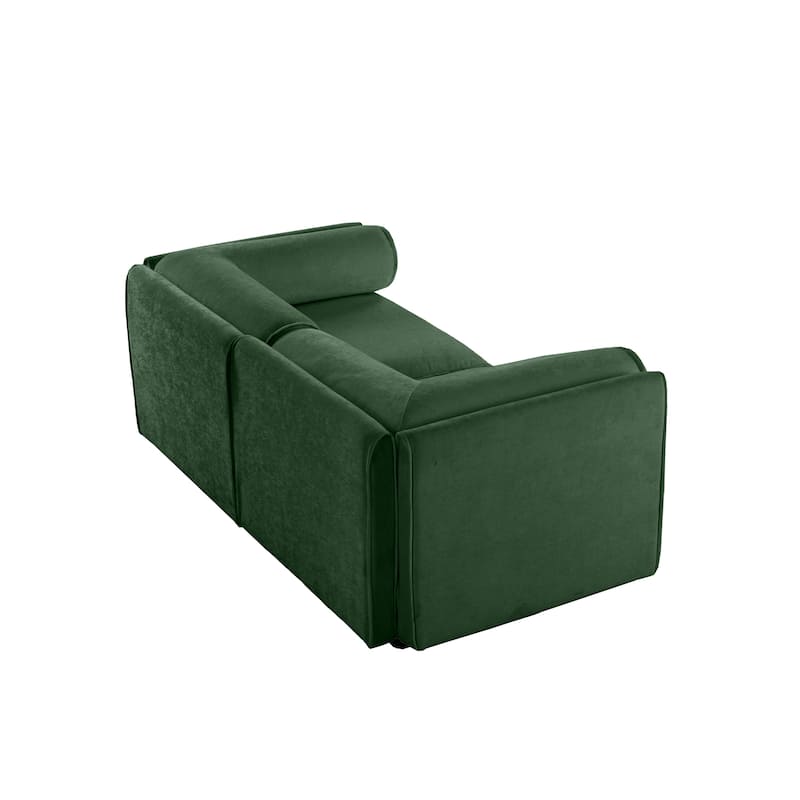 75.5" Chenille Upholstered 2-Seater Modular Sectional Sofa with Storage Seat, DIY Combination