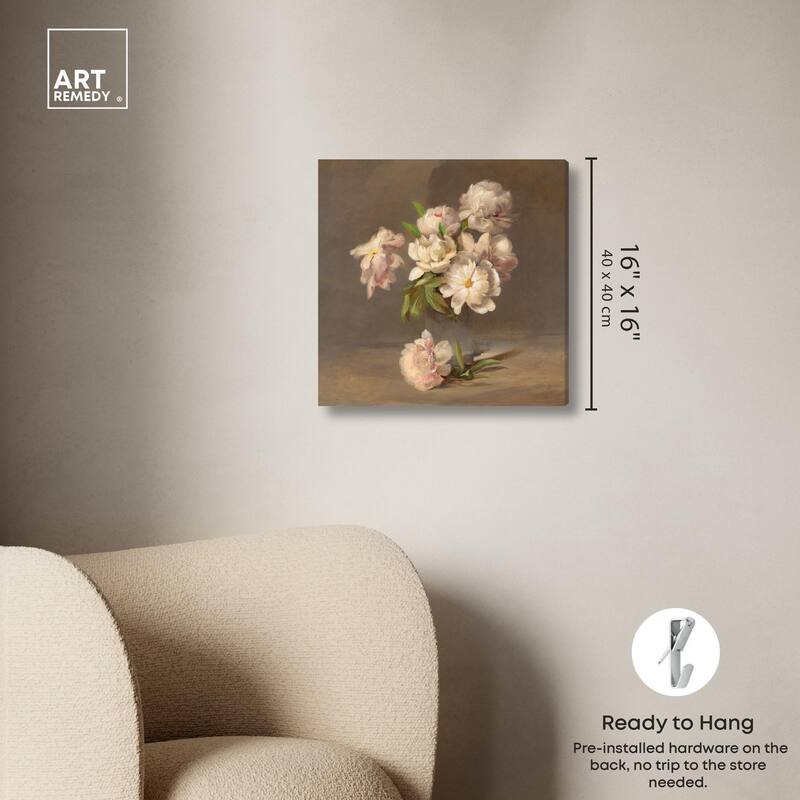 Porter Peonies in a Vase Canvas by Art Remedy, Gallery Wrapped