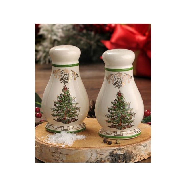 Spode Christmas Tree Gold Salt & Pepper Set