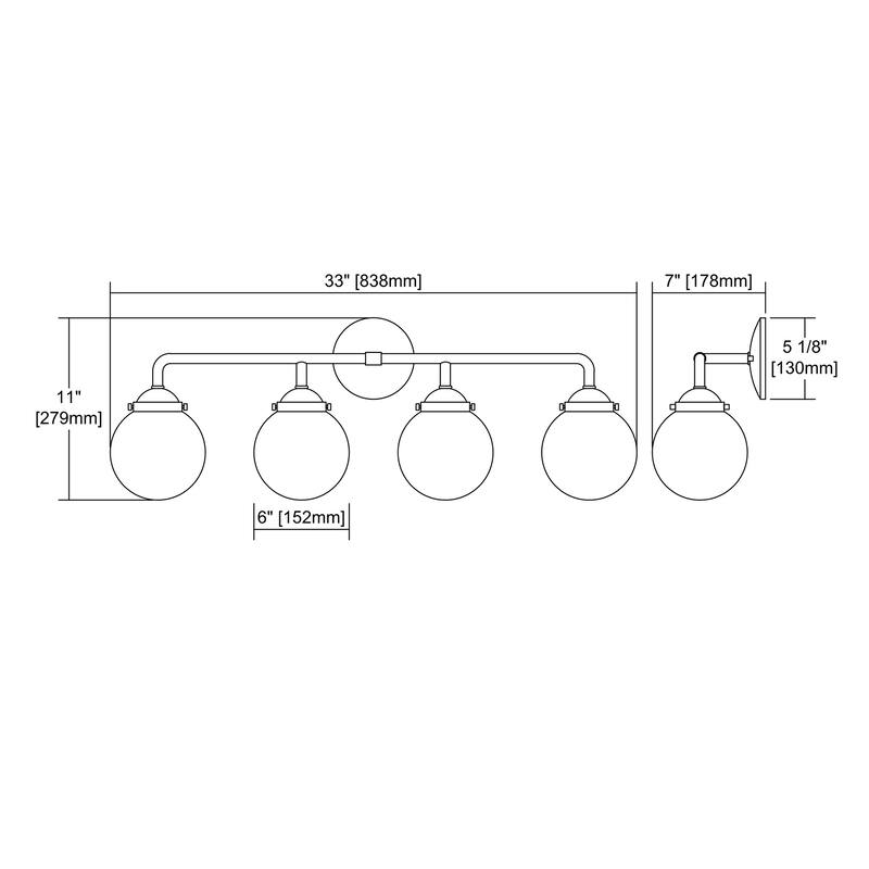 Elk Home Beckett Oiled Bronze With Clear Glass 4 Light Vanity Light