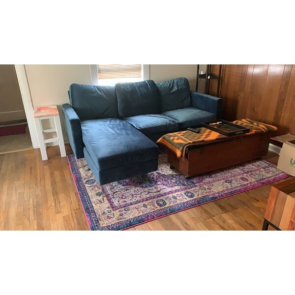 Shop Novogratz Chapman Sectional Sofa With Chrome Legs On Sale Overstock 24121753