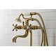 preview thumbnail 14 of 42, Kingston Brass Freestanding Clawfoot Tub Faucet Package with Supply Line in Matte Black