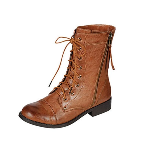 bamboo lace up combat boots