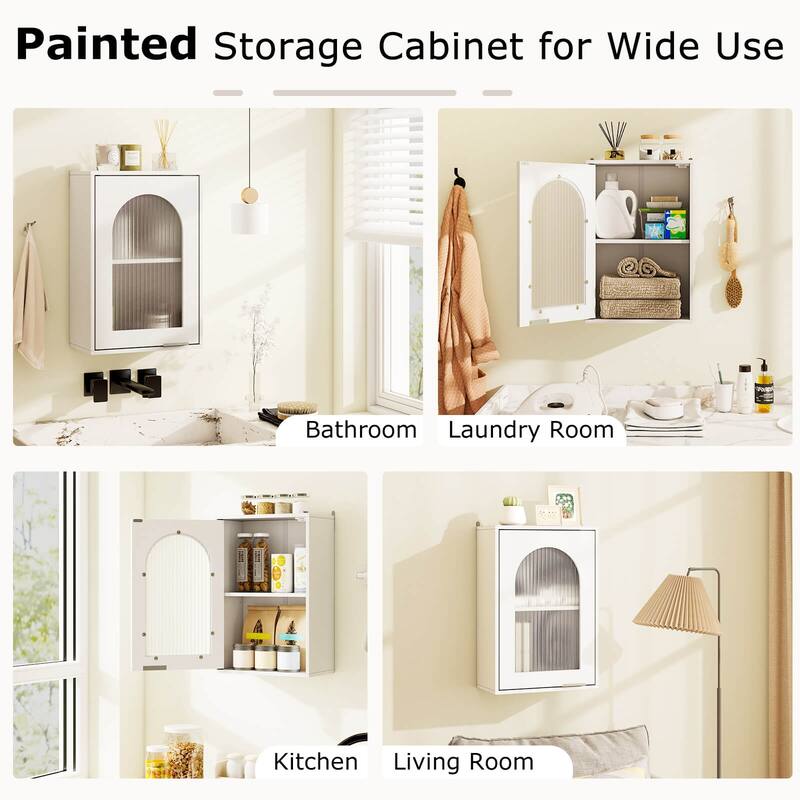 Costway Bathroom Wall Cabinet Medicine Cabinet with Tempered Glass - See Details