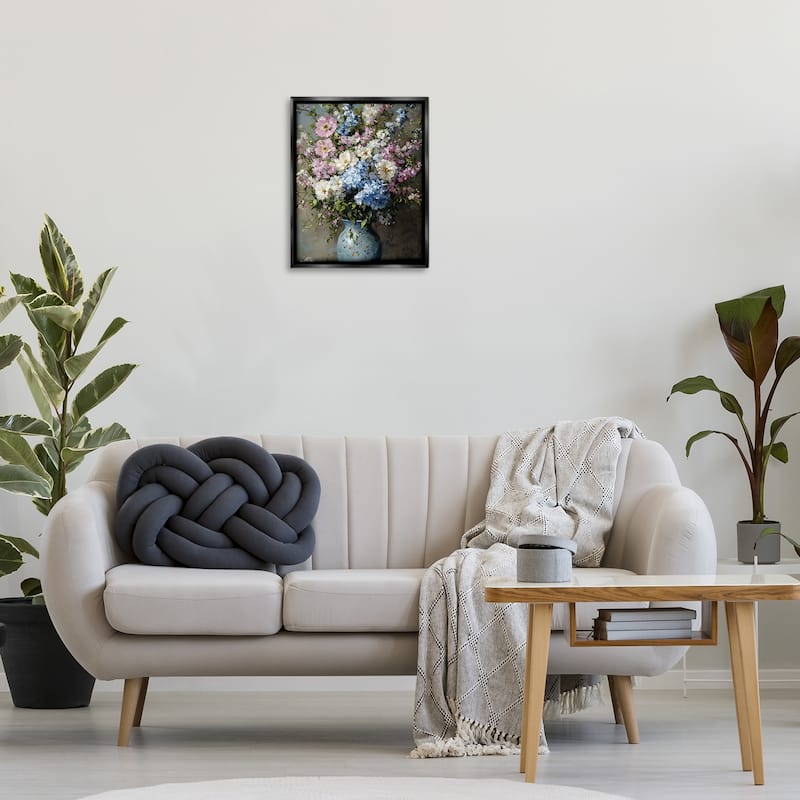Stupell Traditional Cool Tone Bouquet Framed Floater Canvas Wall Art Design By Franklyn Gregory